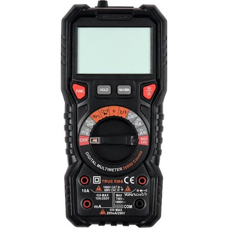 Multímetro digital HABOTEST HT118E, selección automática, 20.000 cuentas, medición RMS verdadera, voltaje/corriente CA/CC, resistencia, capacitancia, frecuencia, temperatura, continuidad, MÁX/MÍN.
