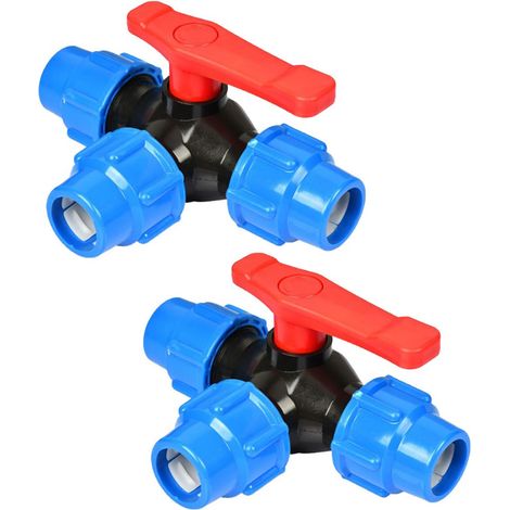 2Pcs Raccords en Polypropylène pour Tuyau PE 20 mm, Connecteur en PP pour Tuyau d'eau Connecteur de Serrage pour Tuyaux Raccords de Plomberie Adaptateur Vanne T pour Flexible (1/5)