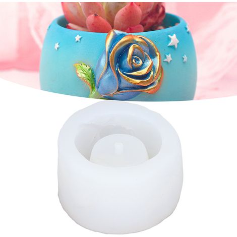 DIY-Silikonform für Sukkulenten-Bonsai, rosa Topfpflanze für die Wohnzimmerdekoration, Silikonform für Meeres-Sukkulenten-Blumentopf 50-2285-D (1/5)
