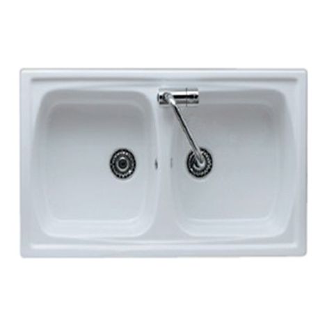 Lavello cucina 2 vasche incasso 86x50 in ceramica reversibile