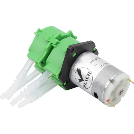 Flache Schlauchpumpe mit zwei Pumpenköpfen zur Dosierung von Flüssigkeiten in Aquarien, 3 x 5 V DC, 24 V (1/5)