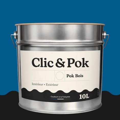Peinture Bois Extérieur – POK BOIS - 10L - RAL 5017 - Bleu signalisation- Résistante aux intempéries - Ne s'écaille pas