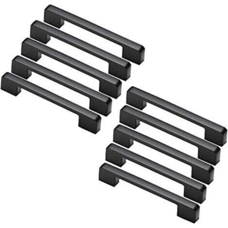 10pcs poignée meuble entraxe 128m-poignée porte cuisine noire poignee barre meuble poignee de cuisine noire