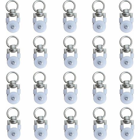 20pcs Rouleaux de Rail de Rideaux,Rouleaux de Rail,Rouleaux de Tringle à Rideaux GlissièRes,Poulie Silencieuse,Rail de Rideaux FenêTre Double Rail Rouleau,pour Rails de Rideau de Windows (1/5)