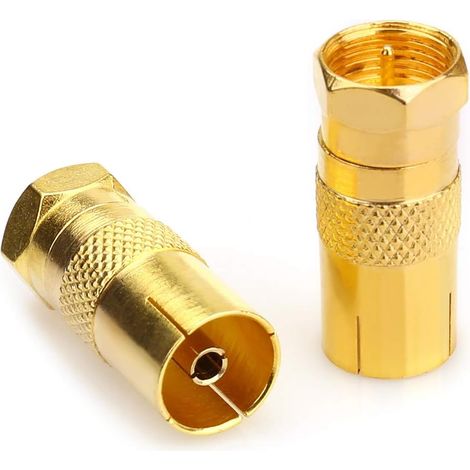 Adaptateur coaxial mâle vers femelle, câble coaxial d'antenne TV, connecteurs F, adaptateur satellite, connecteur à vis de (1/3)