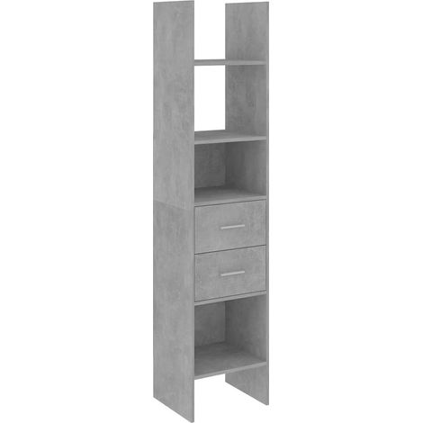 Estantería de madera contrachapada gris hormigón 40x35x180 cm vidaXL (1/5)