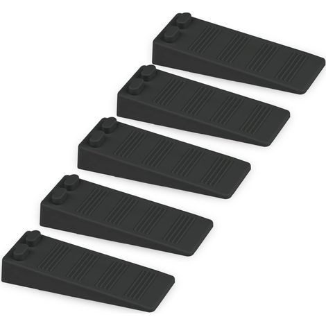 Cale porte caoutchouc souple – Hauteur réglable antidérapante – Pour sols durs et moquettes – Bloc de butée de porte noir (1/4)