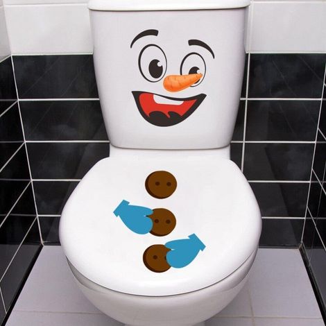 Weihnachtlicher Toilettendeckelaufkleber, lustiger Schneeaufkleber, wasserfestes PVC, Badezimmerdekoration