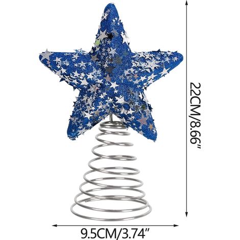 Étoile À Cinq Branches - Décor De Sommet D'Arbre Pour Fête Nationale - Extérieur Intérieur - 1 Pièce (1/5)