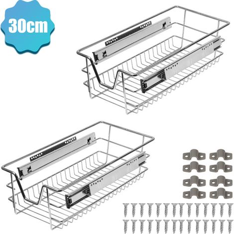 SWANEW 6X Cassetti Telescopici Cassetto Cucina Cestino Estraibile argento 30CM