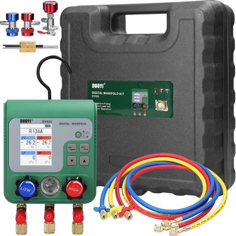 Electronic AirConditioning Refrigerant Fluoride Meter Vacuum Pressure Gauge Digital Manifold Gauge Automobile Refrigerant Repairing Vacuum Meter (1/5)