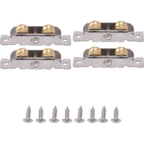 Kit de 4 galets de remplacement pour porte coulissante, roulement type 88, roue concave en cuivre double, pour usage domestique et professionnel. (1/5)