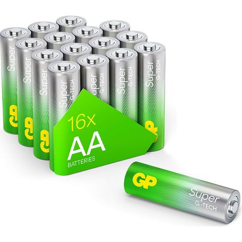 Piles AA 1,5 V Super alcalines Longlife G-Tech - Lot de 16 Piles AA R6 (1/5)
