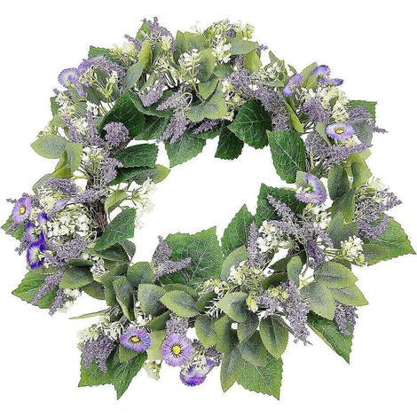 Lavendelkranz, wunderschöner Blumenkranz für die Haustür, Hochzeit, drinnen und draußen (1/5)