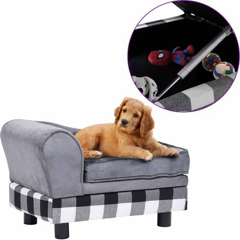 Hundesofa Grau 57x34x36 cm Plüsch (1/5)
