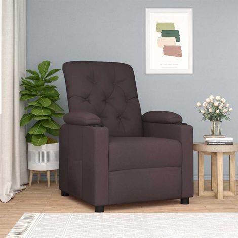 Relaxsessel Dunkelbraun Stoff
