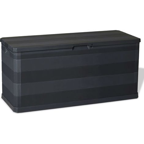 Caja de almacenamiento de jardín negra 117x45x56 cm vidaXL