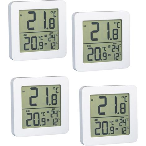 Ensemble de 4 Thermomètres intérieur et extérieur numérique Fackelmann Tecno (1/5)