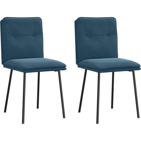 Esszimmerstühle 2 Stk. Blau Samt