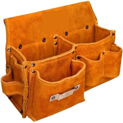 Sacoche de pour la taille Sacoche de Charpentier pour la Taille Ceintures Porte-Outils en Cuir Avec Porte-Marteau jaune Emportez plus d'outils avec vous