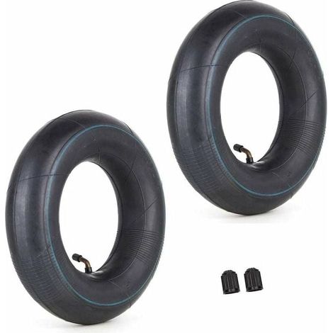 -Lot de 2 Chambres à Air 4,00/3,50-6 350/400-6 3.50-6 4.00-6 4.10-6 avec Tige de Valve Coudée TR87 - Remplacement pour Tondeuses à Gazon, Remorques de Jardin, Brouettes (1/4)