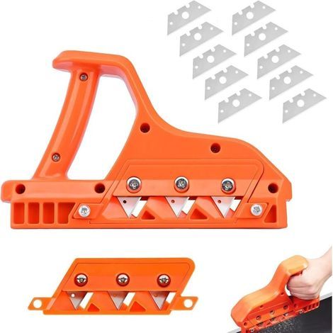 Rabot à main multifonctionnel pour plaques de plâtre et liège – Angles de coupe 45° et 60° – 10 lames de rechange incluses – Plastique ABS (1/5)