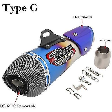Yoshimura-silenciador De Carbono Universal Para Motocicleta, Tubo De Enlace De 51mm, Inoxidable, Gp, Para Gsxs750, R1, R3, R6, Mt07, R7( Type G)