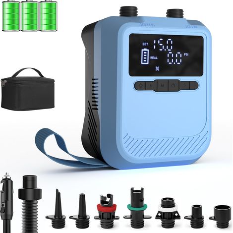 Pompe Électrique 20 PSI Rechargeable, 12V, Gonflage/Dégonflage Auto-Arrêt, Pression Précise Gonfleur Electrique Pour Paddle, Kayak, Tente, Matelas Gonflable, Jouets Piscine (1/5)