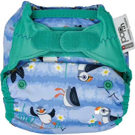 Fascia per neonati impermeabile con chiusura in velcro Blue Puffin, pannolino ecologico a chiusura ermetica (1/4)