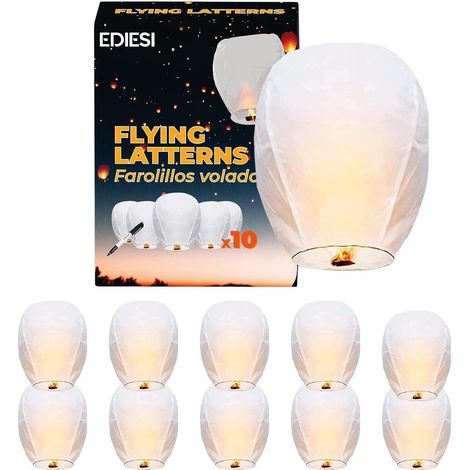 Les lanternes en papier Kongming peuvent être utilisées comme bougies volantes, lanternes Kongming ou lanternes célestes, et comprennent un stylo pour faire des vœux. (1/5)