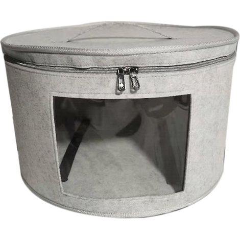 Runde, zusammenklappbare Reisehutbox mit Deckel, Hutaufbewahrungsbox. (1/5)