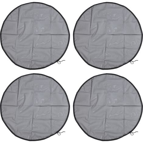 Juego de 4 cubiertas de malla para recolectores de agua de lluvia con cordón ajustable, protección para cubos y tanques, 95 cm (37,4 pulgadas). (1/5)