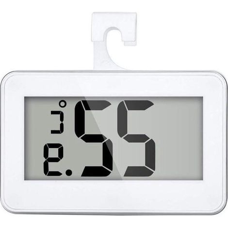 Digitales Präzisionsthermometer für Kühl-/Gefrierkombinationen mit verstellbarem Ständer und Magnet – Hochpräzises, wasserdichtes elektronisches Thermometer mit Frostalarm (UD05, weiß)