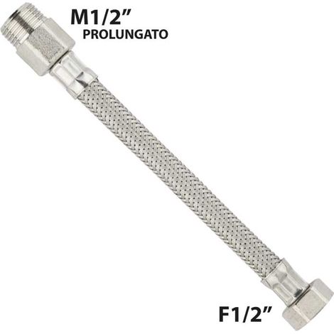 FLESSIBILE IN ACCIAIO INOX M1/2"" PROLUNGATO X F1/2"" 50 cm - DN10