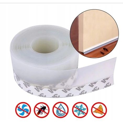 Guarnizione per porte e finestre - nastro in silicone trasparente, isolante (1/5)