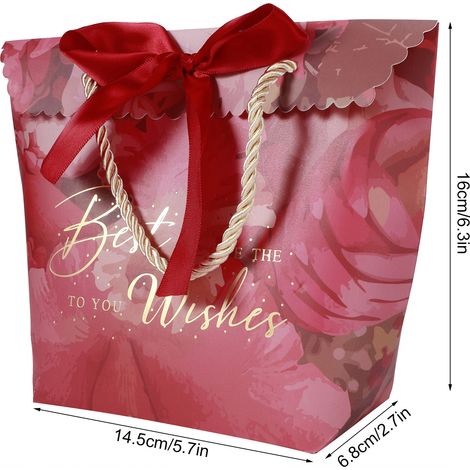 30 boîtes à bonbons portables de petite taille pour la décoration de cadeaux, les articles de fête et les cadeaux de mariage (rouge rétro (ruban rouge vin)) (1/5)