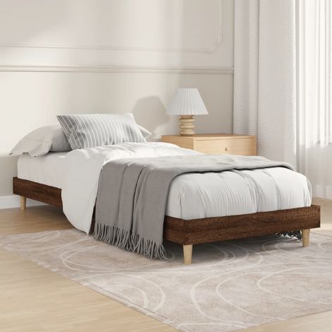 Lit adulte Moderne - Cadre de lit pour Adultes, Enfants pour Couchage - Lit adulte chêne marron 75x190 cm bois d'ingénierie -97230 (1/5)