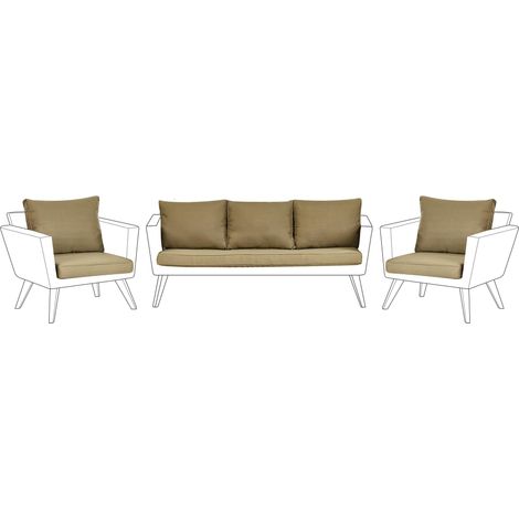 Ensemble de Housses de Coussins pour l'Extérieur Siège et Dossier Vert Olive Vittoria XL (1/5)
