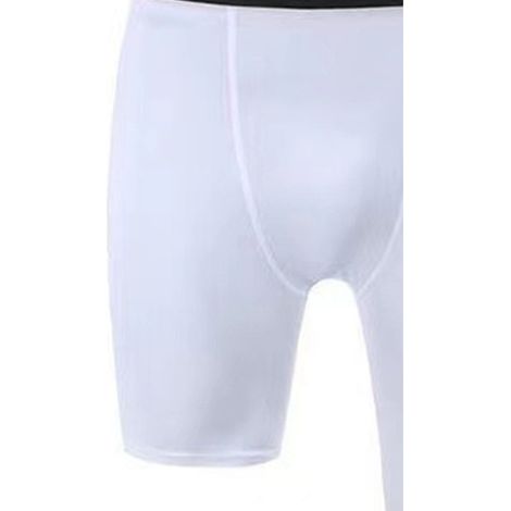 Leggings de compression sportive, pantalon de fitness extensible, pantalon de course à séchage rapide, blanc, plus long à gauche et plus court à droite, en forme de L. (1/5)