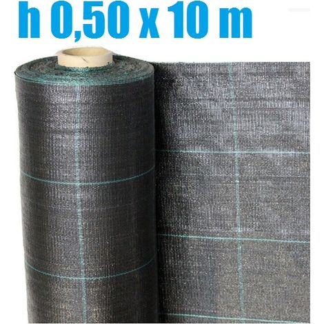 TELO PER PACCIAMATURA NERO QUADRETTATO TESSUTO POLIPROPILENE ANTISTRAPPO - mt 10 x 0,50 H