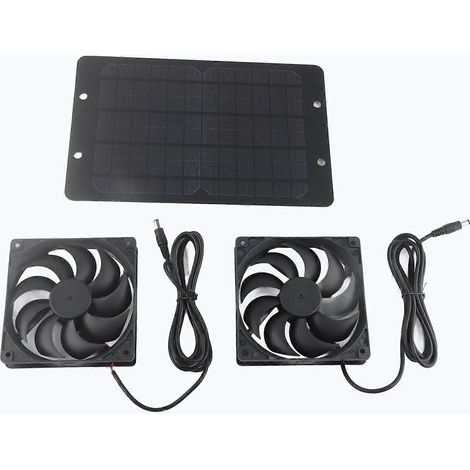 Solarpanel-Lüfterset mit doppelter Luftabsaugung für die Außenbelüftung von Gewächshäusern, 10 W, 800 mA