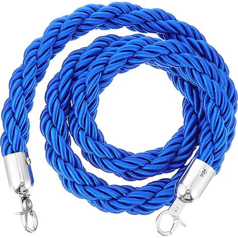 Corde à File D'attente Bleue en Chanvre 1,5 M pour Poteaux de Guidage Robustes, pour Théâtres et Musées, Contrôle des Foules (1/5)