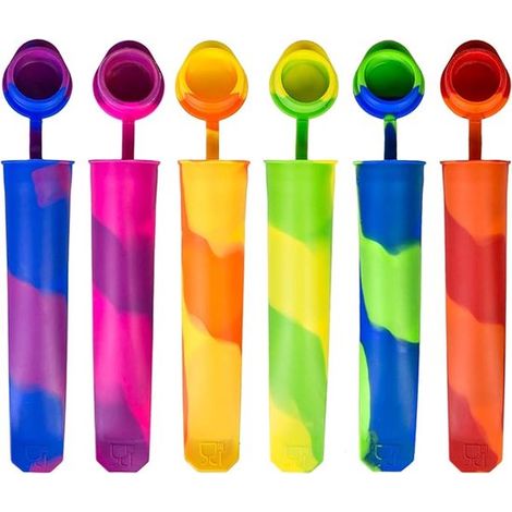 Moldes de silicona para paletas heladas, Juego de 6, Sin BPA, Para paletas heladas caseras, Verano, Reutilizables, Para hacer paletas heladas (1/5)