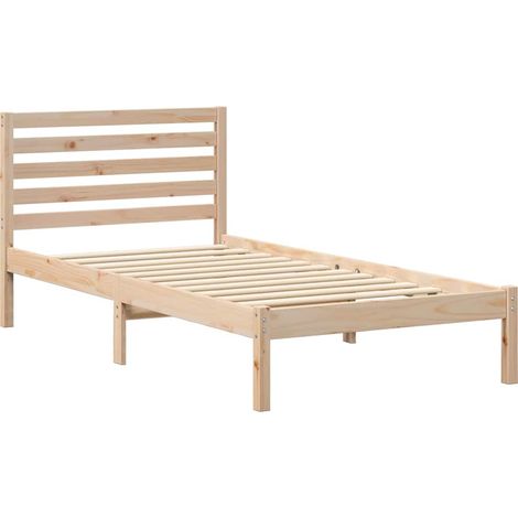 Lit simple,Lit adulte,Cadre de lit Marron 90 x 200 cm Bois massif en pin CFW8697835 (1/5)