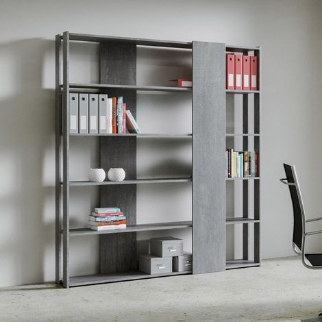 Libreria Moderna 5 Ripiani 178x36x204 cm in nobilitato Grigio (1/3)