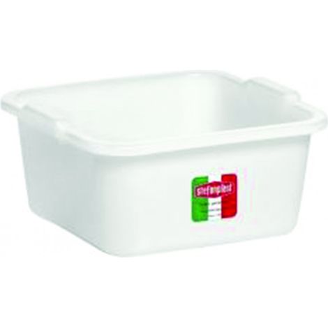 Bacinella quadra in polietilene bianca - Misure: cm.38x38x16 - Capacità: lt 16 - 5 pz