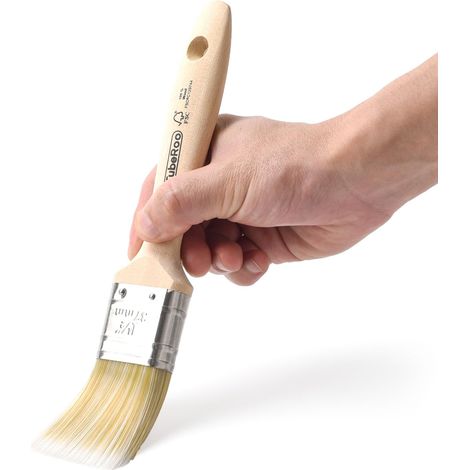 Petit pinceau de 37 mm - Pinceau de peinture pour peinture, huile de bois et peinture murale - Pinceau à lasure pour lasure sur bois - Pinceau de peinture (1/5)