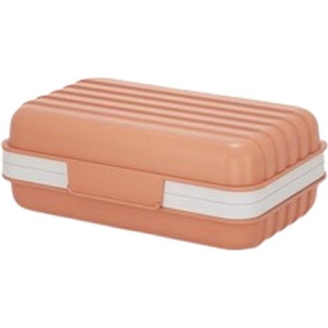 Porta sapone da viaggio in plastica arancione con coperchio, contenitore portatile per sapone da bagno e palestra (1/5)