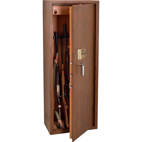 TECHNOSAFE - Armoire 10 fusils à combinaison digitale électronique, écran LED, 5 pênes, 191 L, 145x53,5x32
