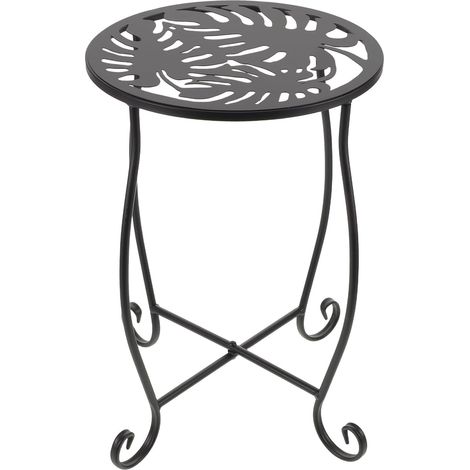 Support en Fer Noir pour Pot de Fleurs Monstera, Présentoir Simple Couche Ovale, Rehausseur Décoratif pour Plantes D’intérieur et Balcon, Support Moderne pour Grands Pots (1/5)